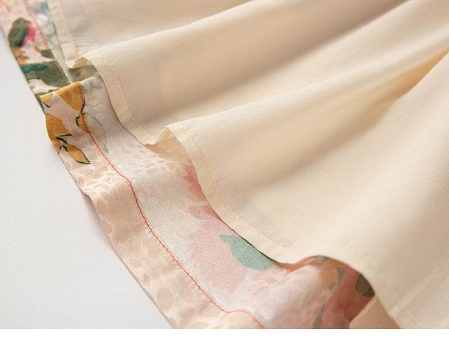 New Spring Summer Retro Pattern Midi Floral Pleated Skirt - Velora
