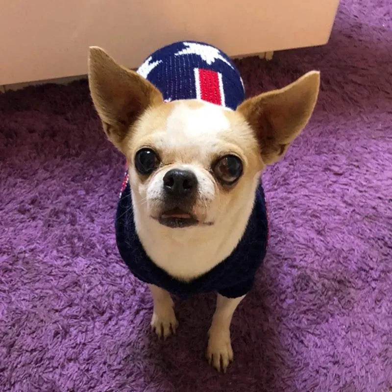 Christmas Maple Snowflake Turtleneck Knitted Sweater Pet Clothes - Velora