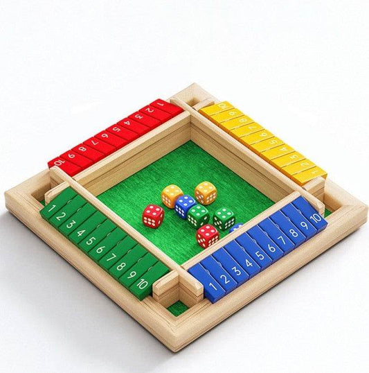 Children Dice Game,2-4 Player Family Wooden Board Table Math Games For Adults And Kids. - Velora