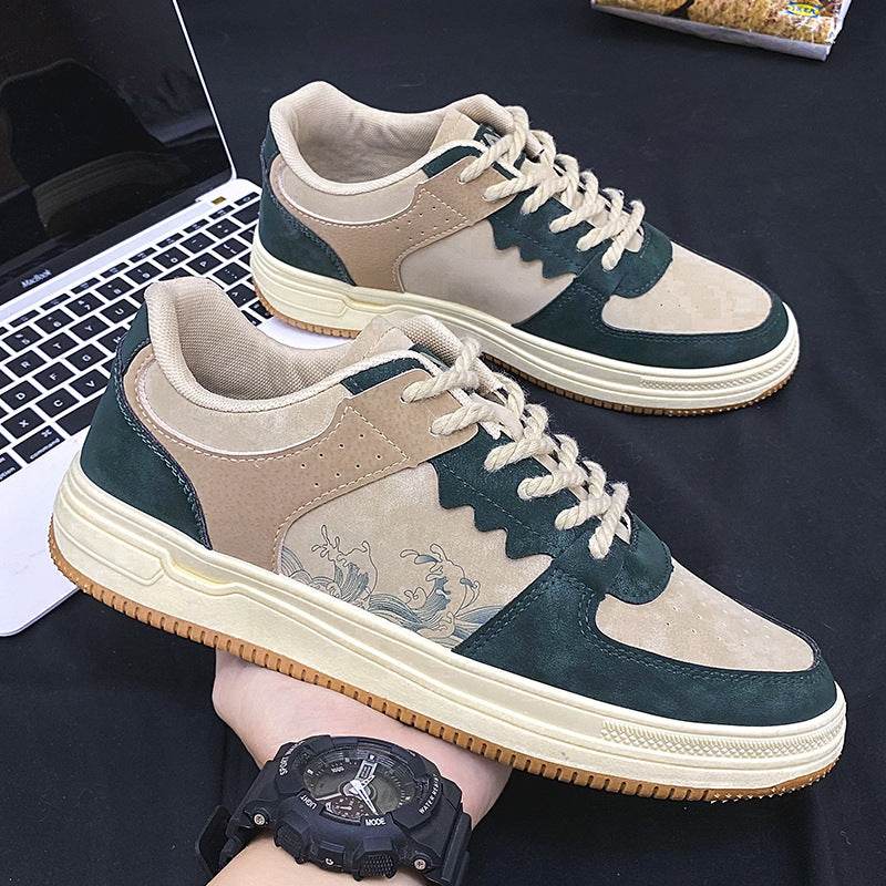Lace-up Casual Shoes Men Soft Thick Sole Fashion Comfortable Breathable Flats Sneakers Student Platform Outdoor Walking Shoes - Velora