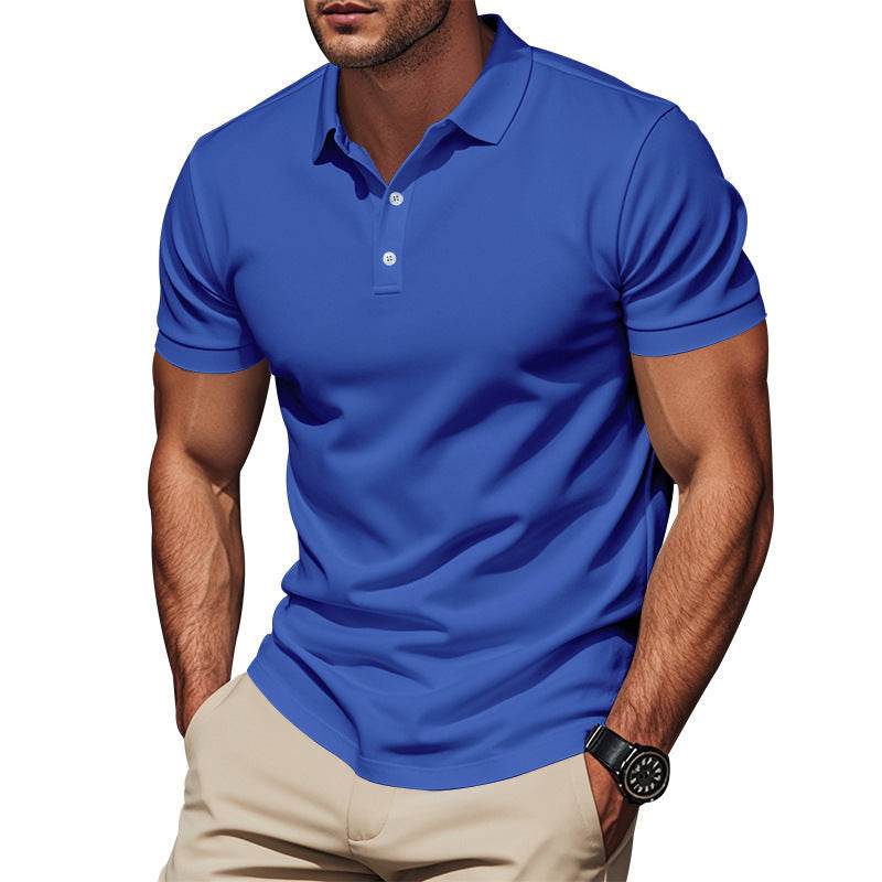 Men's Gentleman Loose Breathable Lapels Short Sleeve - Velora