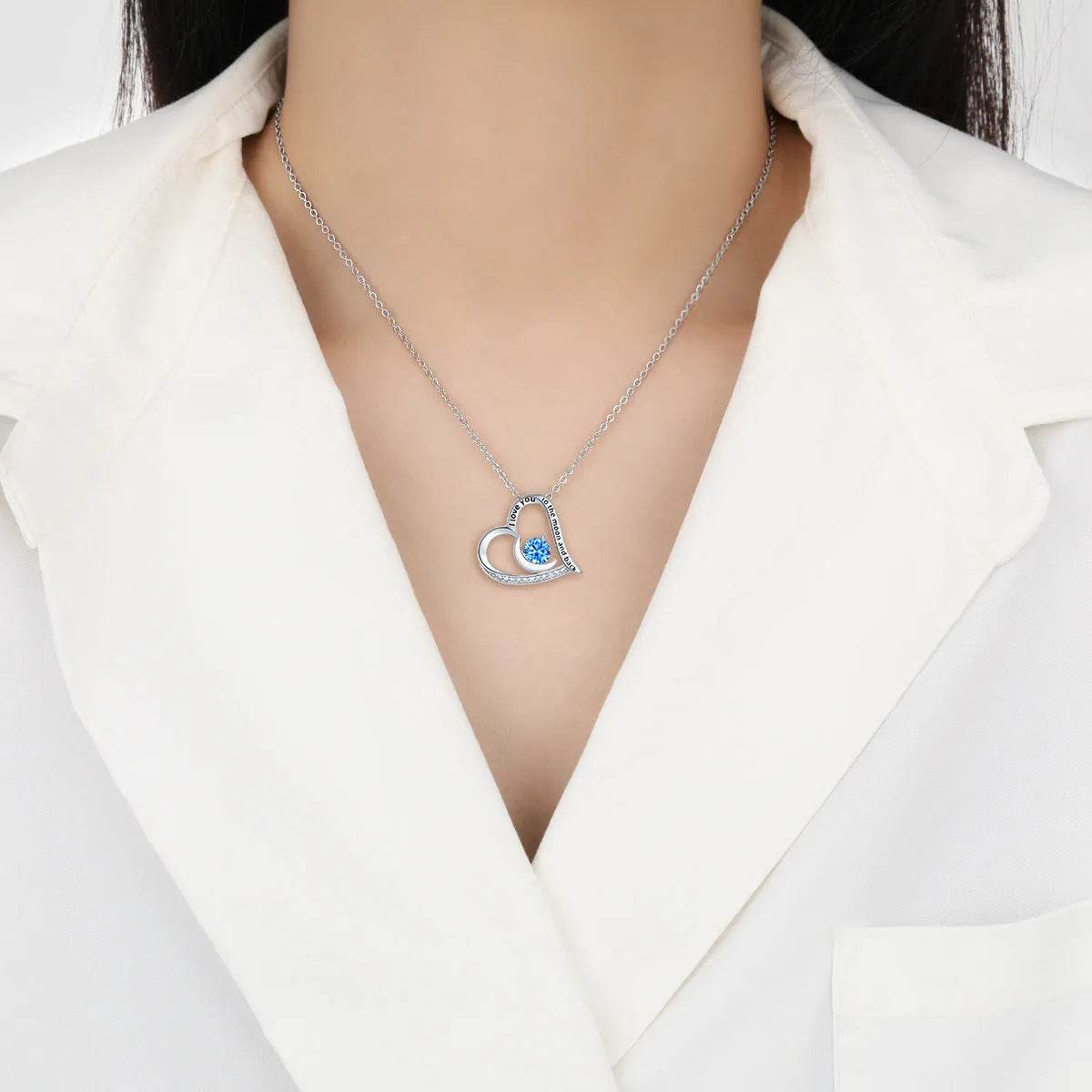 Love Necklace With Rhinestones And Letters Fashion Personality Heart-shaped Necklace Valentine's Day Gift - Velora