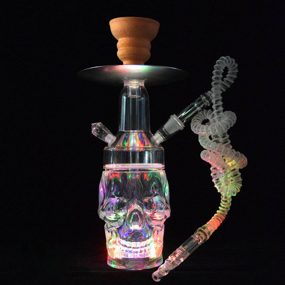 Arabian Acrylic Hookah With Illuminated Skull - Velora