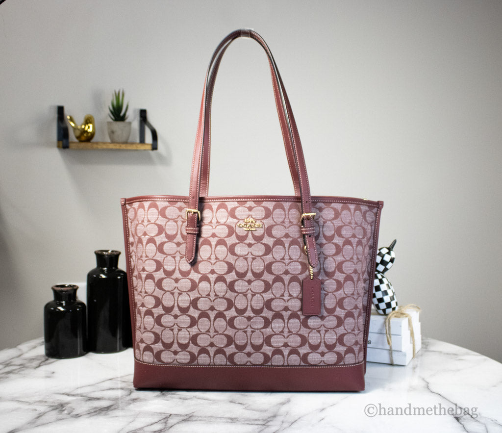 Coach Mollie Chambray Wine Signature Tote