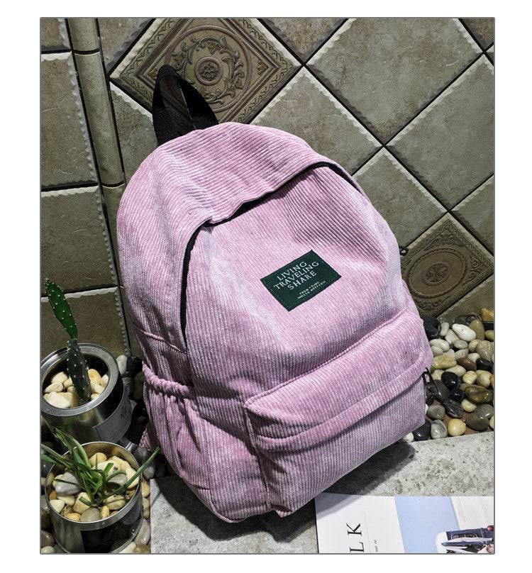 Mini School Bag Corduroy Small Canvas Backpack - Velora