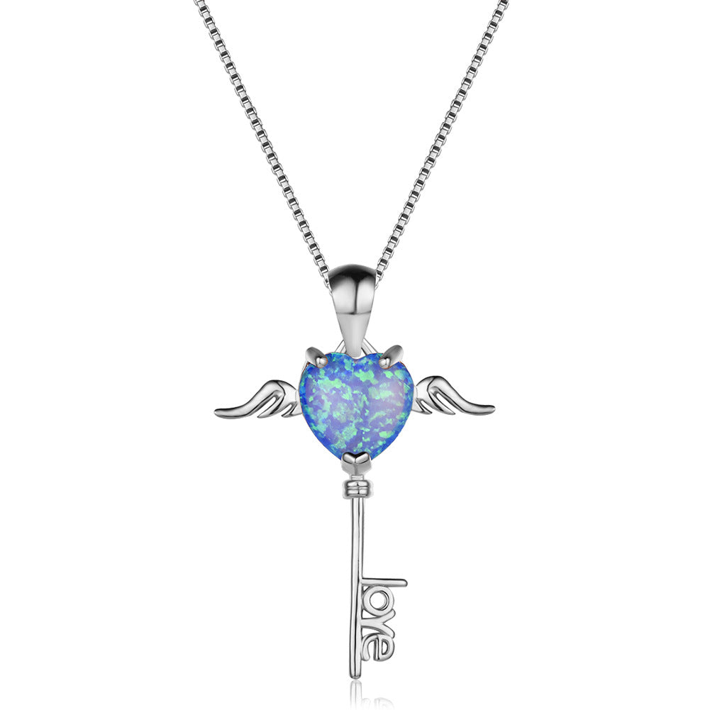 S925 Sterling Silver Angel Necklace with Swarovski Crystals