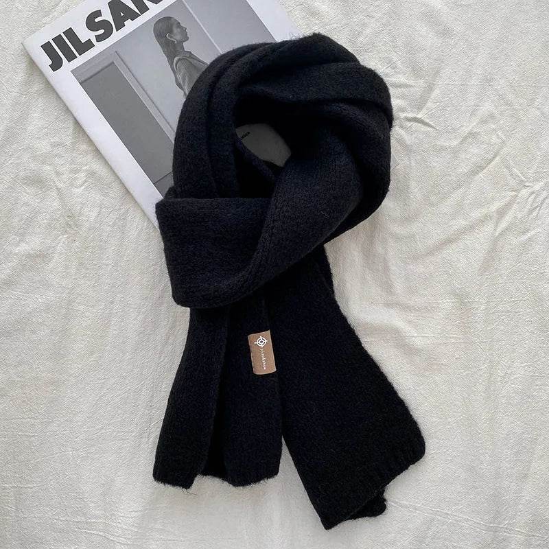 Women's Sweet Version Fleece Solid Scarf Autumn And Winter - Velora