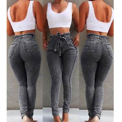 High Waist Fringed jeans Bootcut Pant Women - Velora