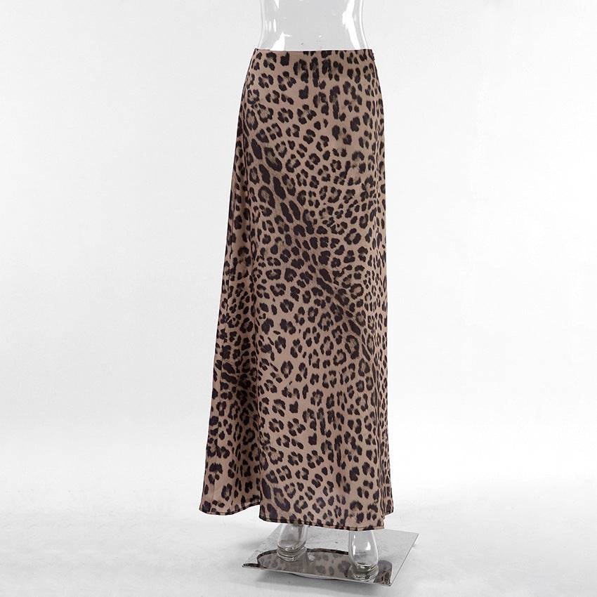 Leopard Long Skirt Fashion Mermaid Skirt Womens Clothing - Velora
