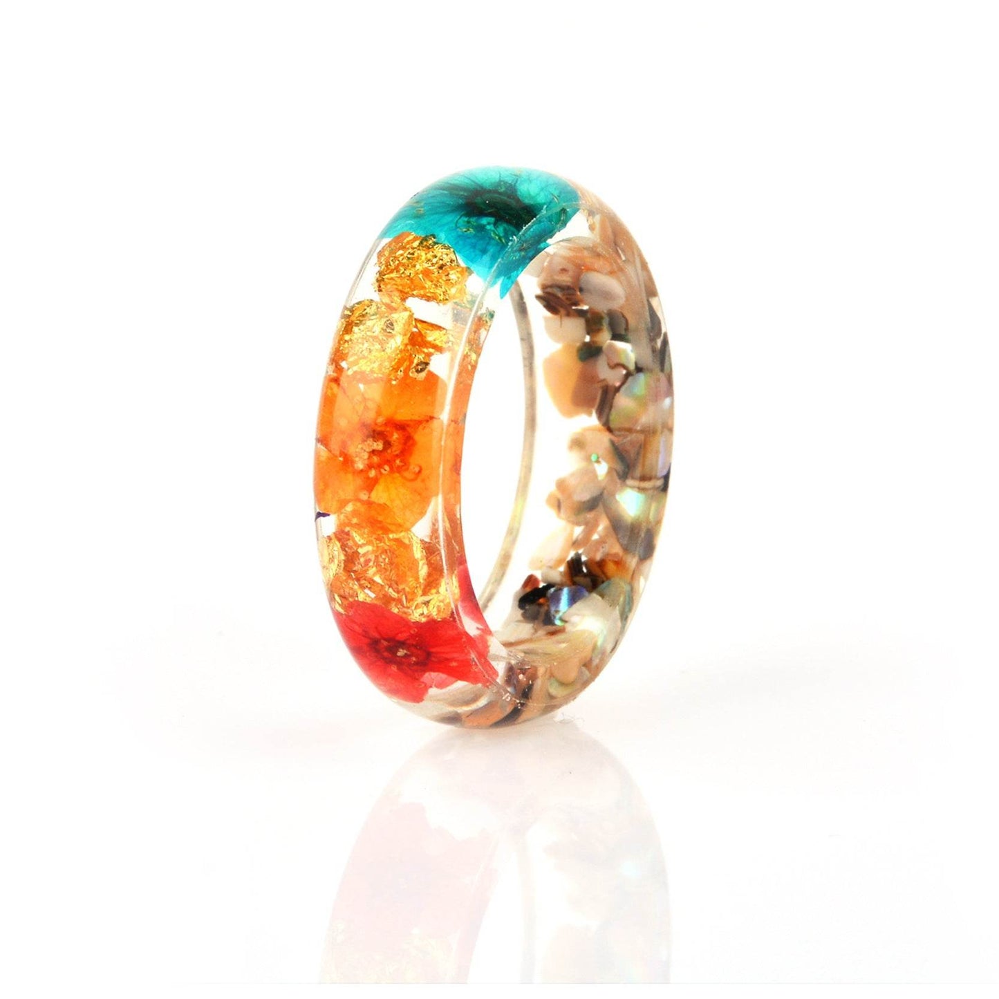 Dried flower resin ring - Velora