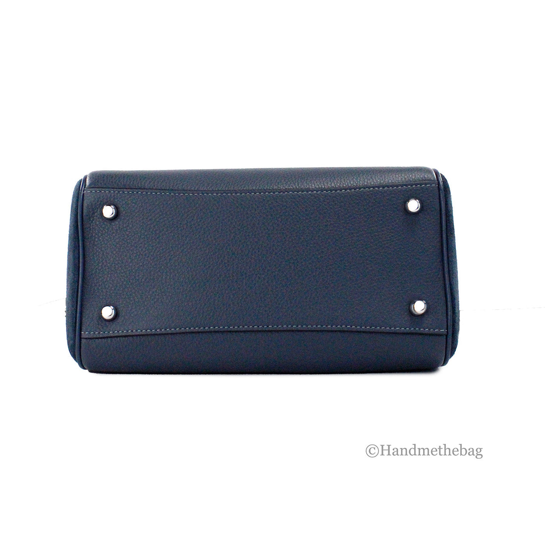 Coach Rowan Artisan Blue Leather Suede Satchel
