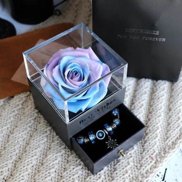 Eternal Flower Rose Jewelry Box for Birthday Presents Valentines Day Wedding Gift Box - Velora