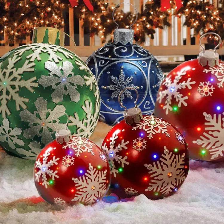Christmas Ornament Holly Ball Outdoor Tree Decoration Christmas Balls for Yards - Velora
