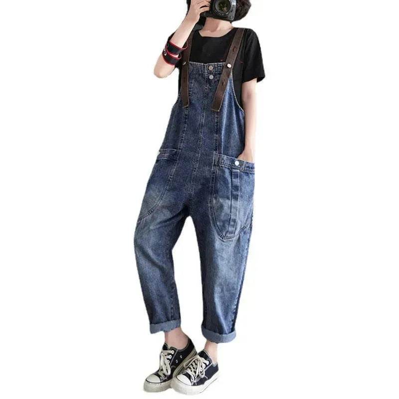 Y2K Women's Loose Denim Overalls Romper Suit - Velora