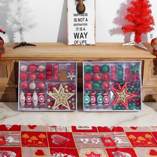 Ornament Christmas Tree Ball Decorations Xmas Ball Red Gold Silver Blue Hanging Home Party Decor - Velora