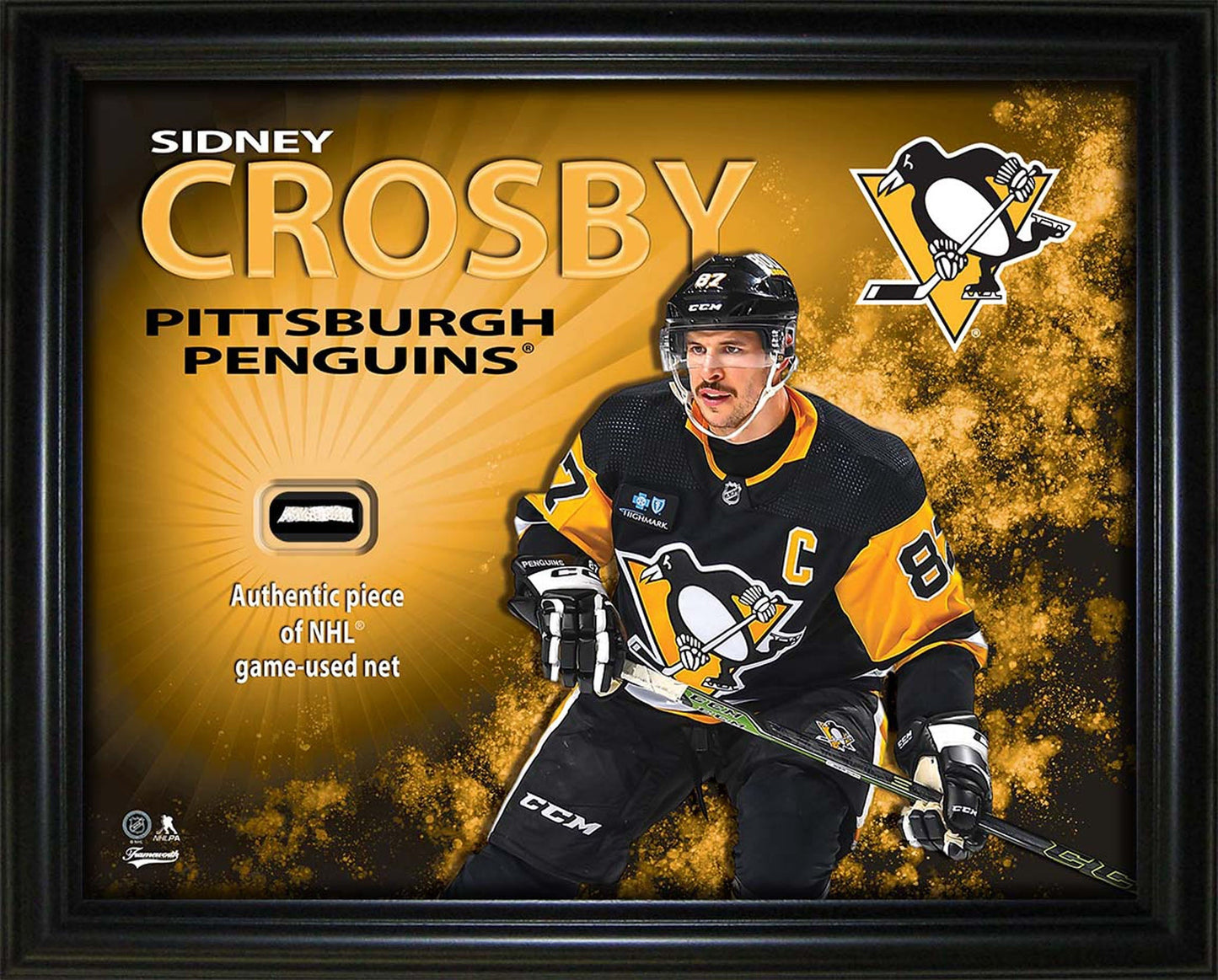 Sidney Crosby 16x20 Photo Frame with Game-Used Net - Pittsburgh Penguins Frameworth Sports Marketing