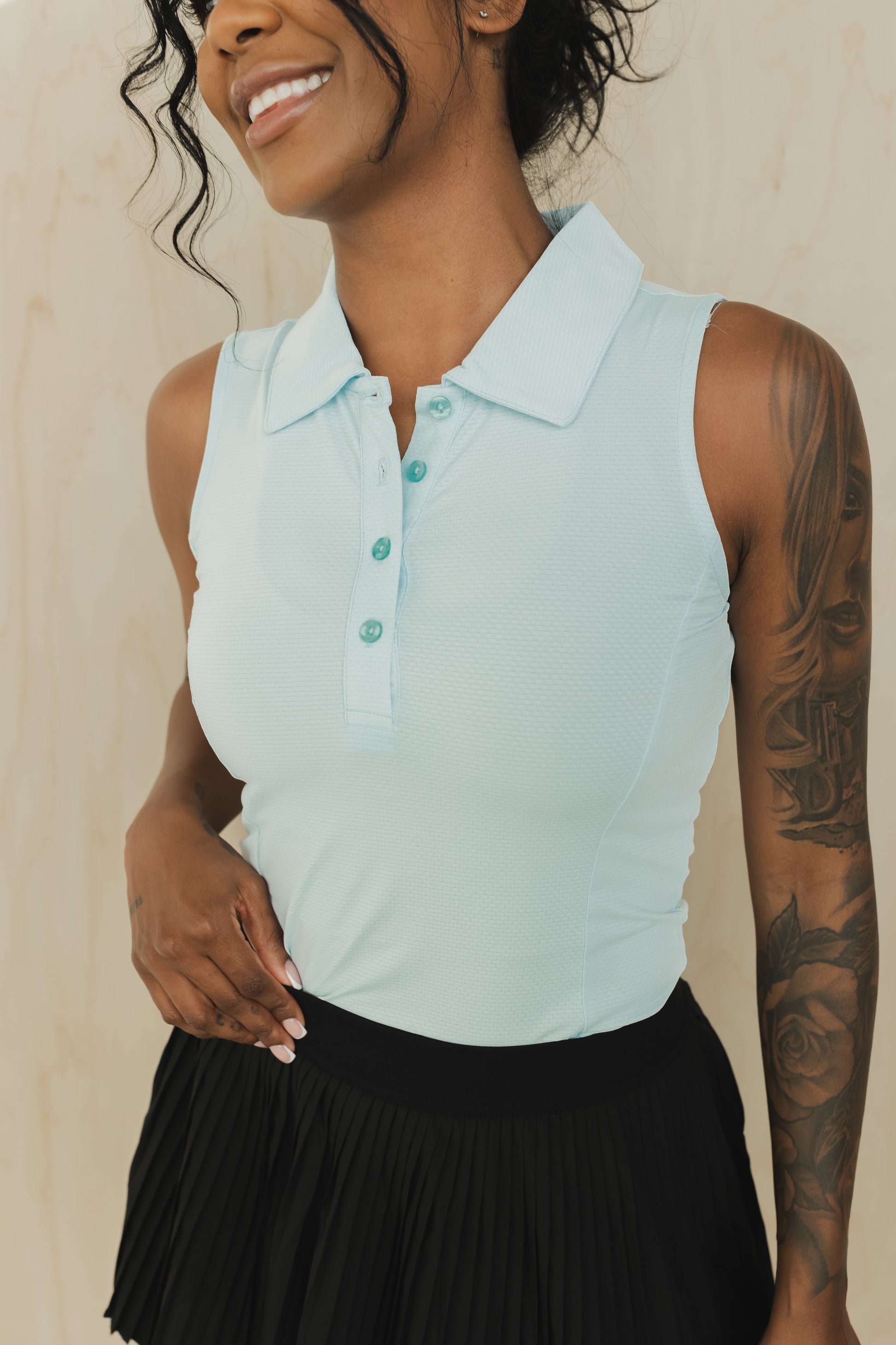 Sleeveless Polo Shirt - Velora Luxury Fashion
