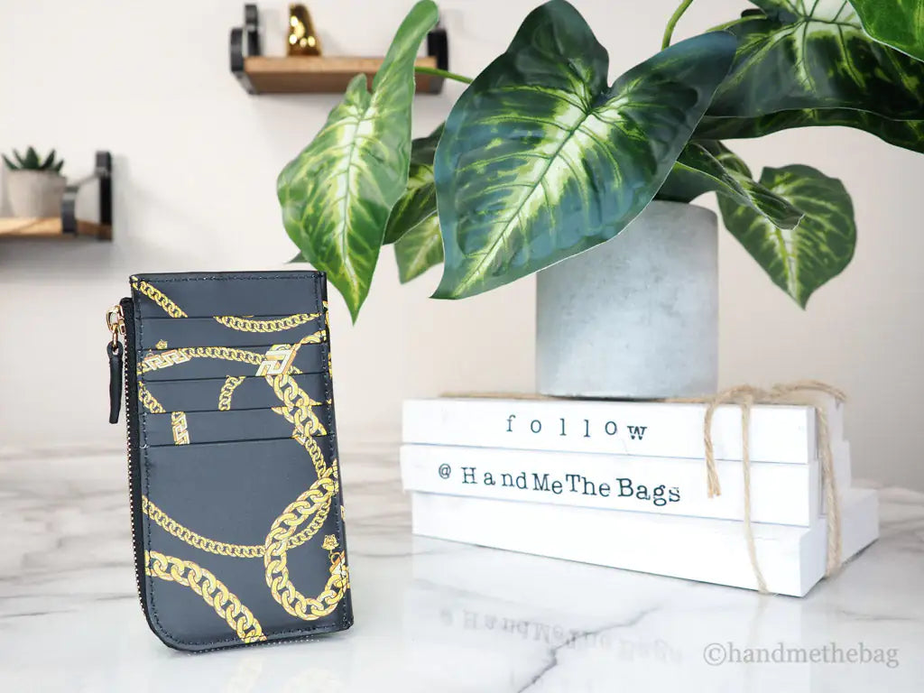 Versace Medusa Black Leather Chain Wallet