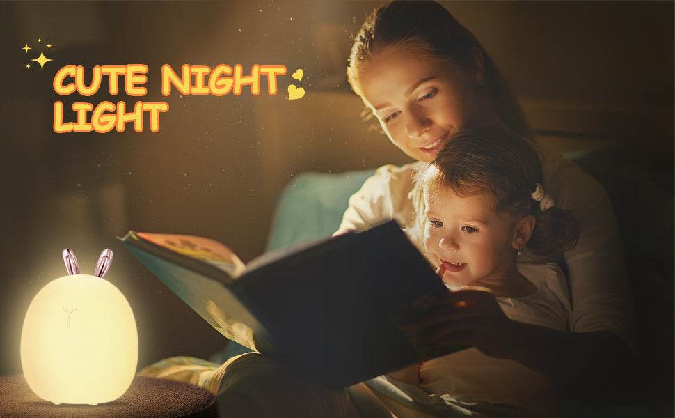 Baby Feeding, Adjustable, Creative, Rabbit, Elk Touch Light, Clap Light, Small Electric Light, Soft Baby Lamp toy - Velora