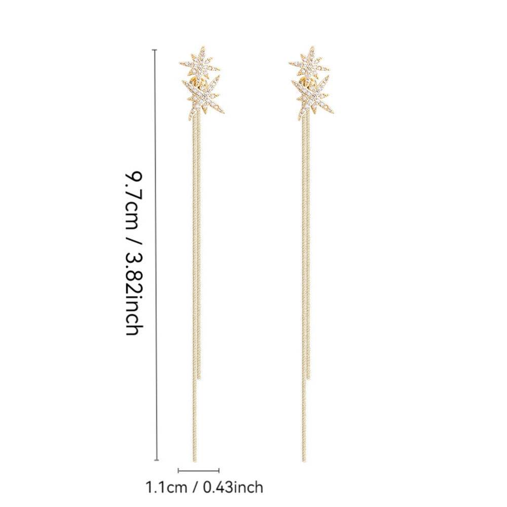 Women's Korean Style Long Tassel Drop Earrings Elegant Lightweight Statement Gold Plated Fashion Jewelry Wholesale - Velora