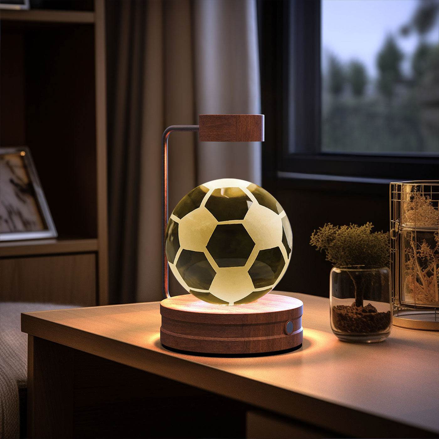 Crystal Ball Cosmic Dinosaur Indoor Night Light USB Power Warm Bedside Light Birthday Gift Night Lamp - Velora