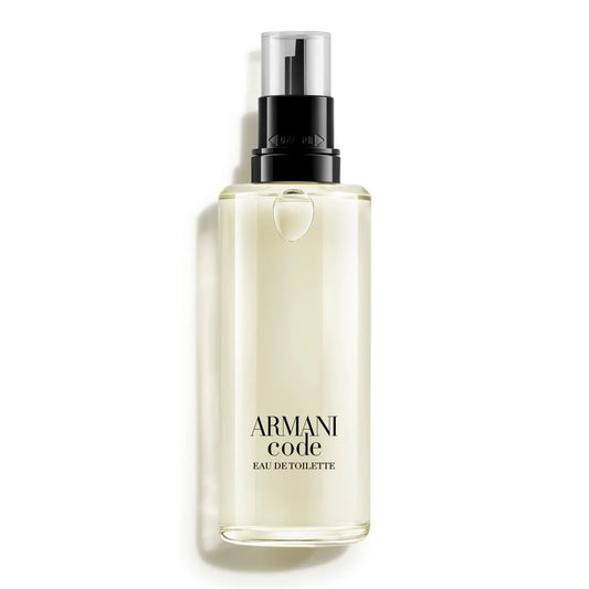 Armani Beauty - Code - Eau de Toilette Refill - Cologne for Men - Ambery Woody Fragrance - Citrus Lavandin Tonka Bean Notes - 5 Fl Oz