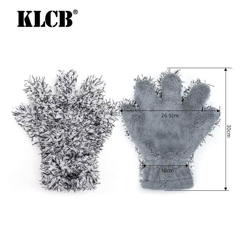 KLCB Soft Double-sided Coral Fleece Car Cleaning Towel Ultra-fine Fiber Scientific Car Washing Dust Without Damaging The Car Five-finger Car Washing Gloves - Velora