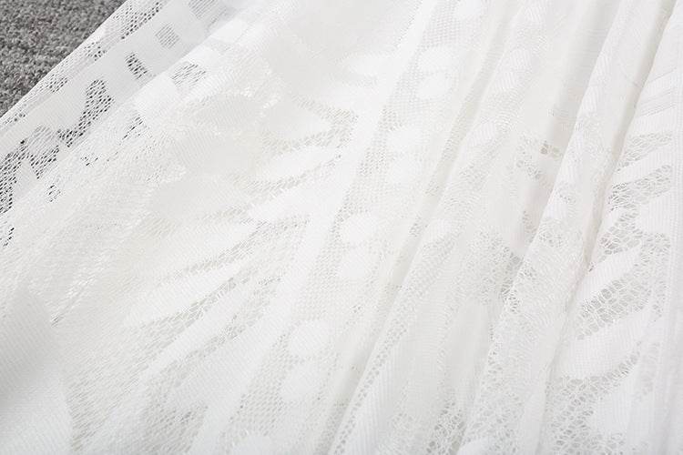 Spring Summer Women's Lace Flowy Midi Skirt - Velora