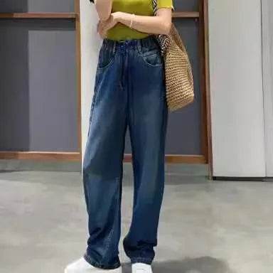 High Waist Elastic Baggy Jeans Pant For Women - Velora