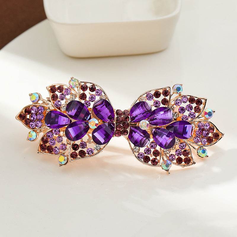 Rhinestone bow hair clip Accessories - Velora