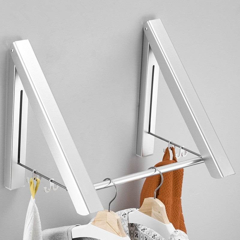 Punch-free Space Aluminum Foldable Invisible Folding Retractable Wall Hanger for Waterproof Hanging Underwear Coat Hanger - Velora