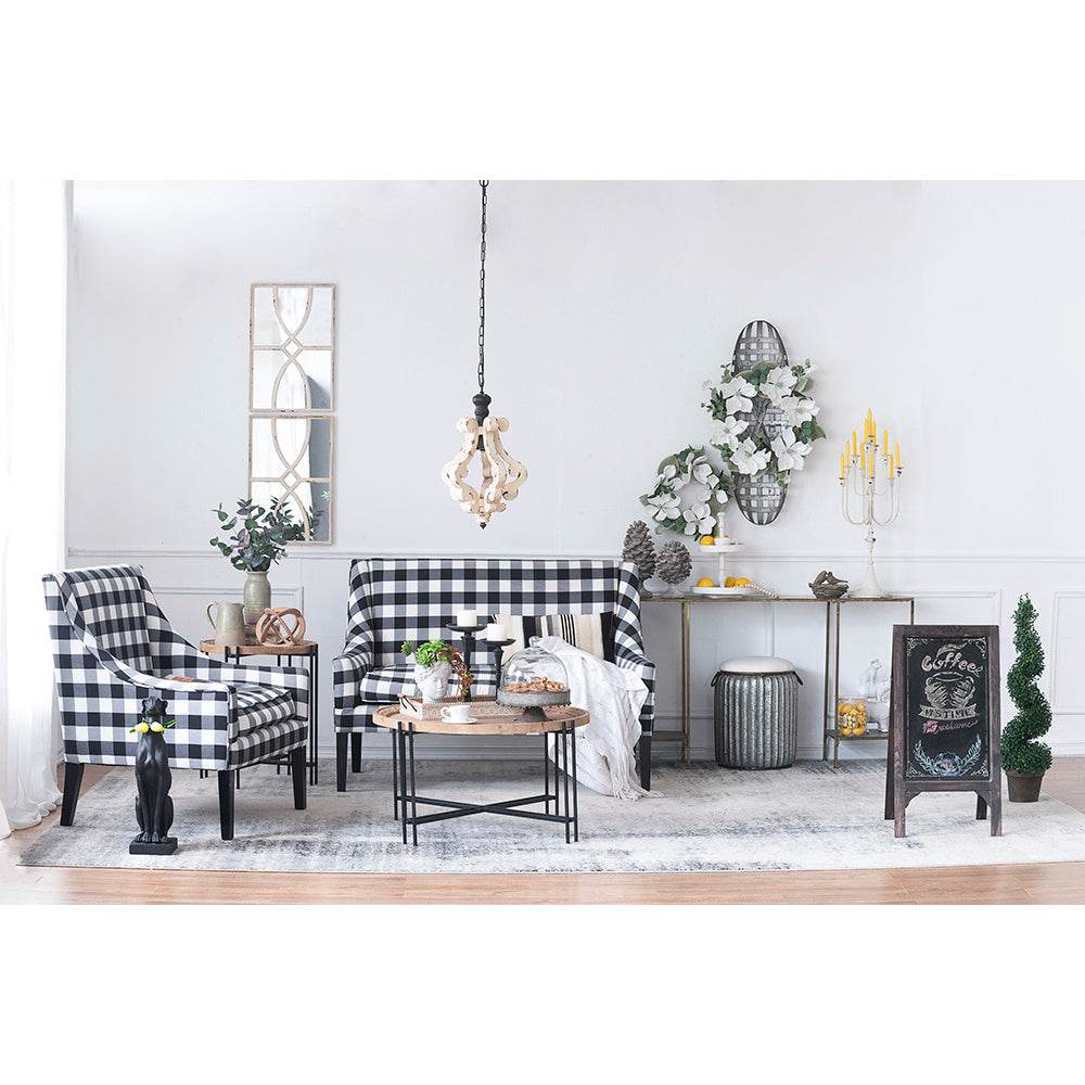 Farmhouse Chandelier, Dilapidated White Chandelier French Country Wood Chandelier For Living Room Foyer, Bulb Not Included - Velora