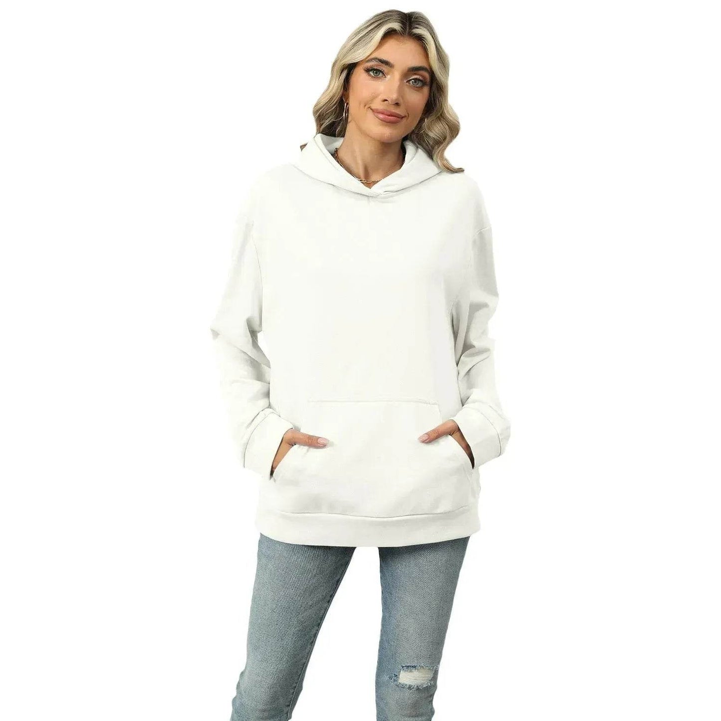 Winter Casual Hooded Pocket Pullover Sweatshirt Women - Velora