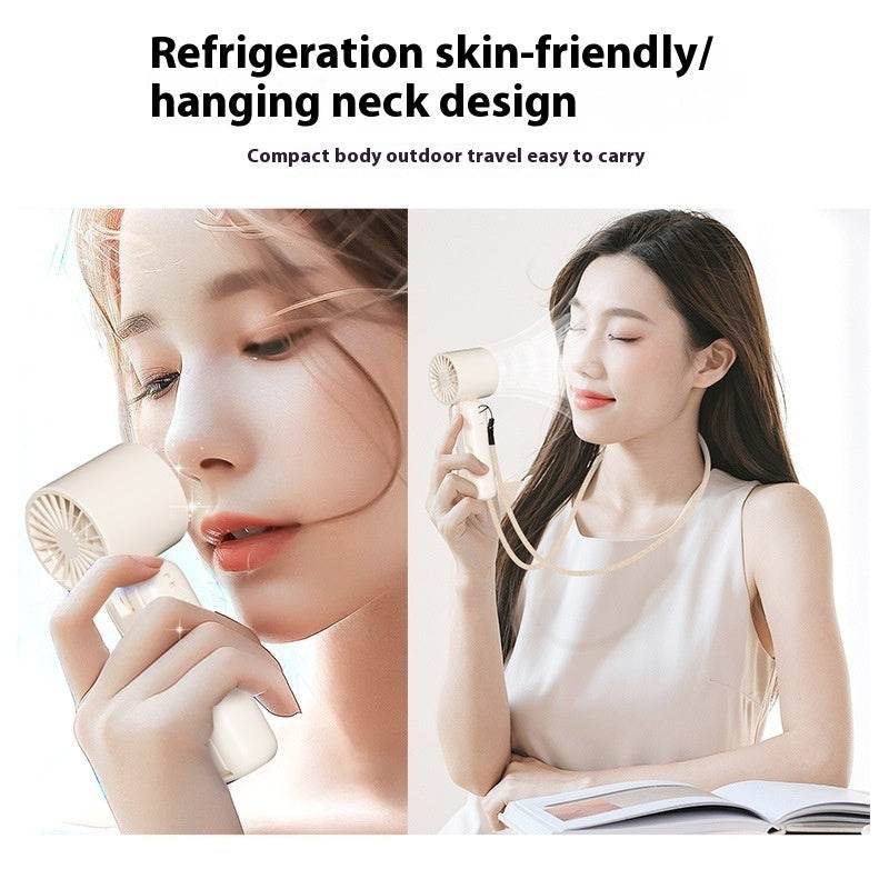 Mini Folding Digital Display Mute Refrigeration Handheld Fan - Velora
