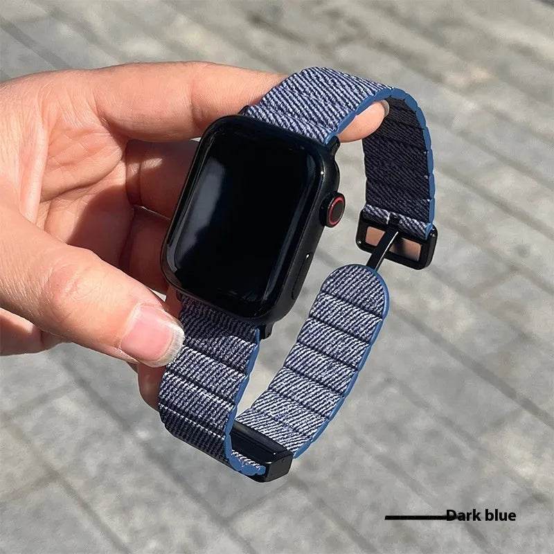 Slim Denim Magnetic Buckle Watch Strap - Velora