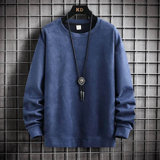 Suede Sweatshirt Men's Spring And Autumn New American Style Pullover - Velora