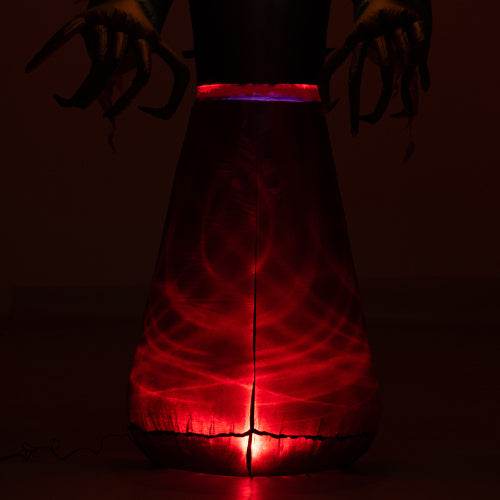 HOMCOM 7 Halloween Inflatable Outdoor Decoration Reaper Ghost Pumpkin, Blow Up LED Yard Decor For Garden, Lawn, Party, Holiday, Waterproo - Velora