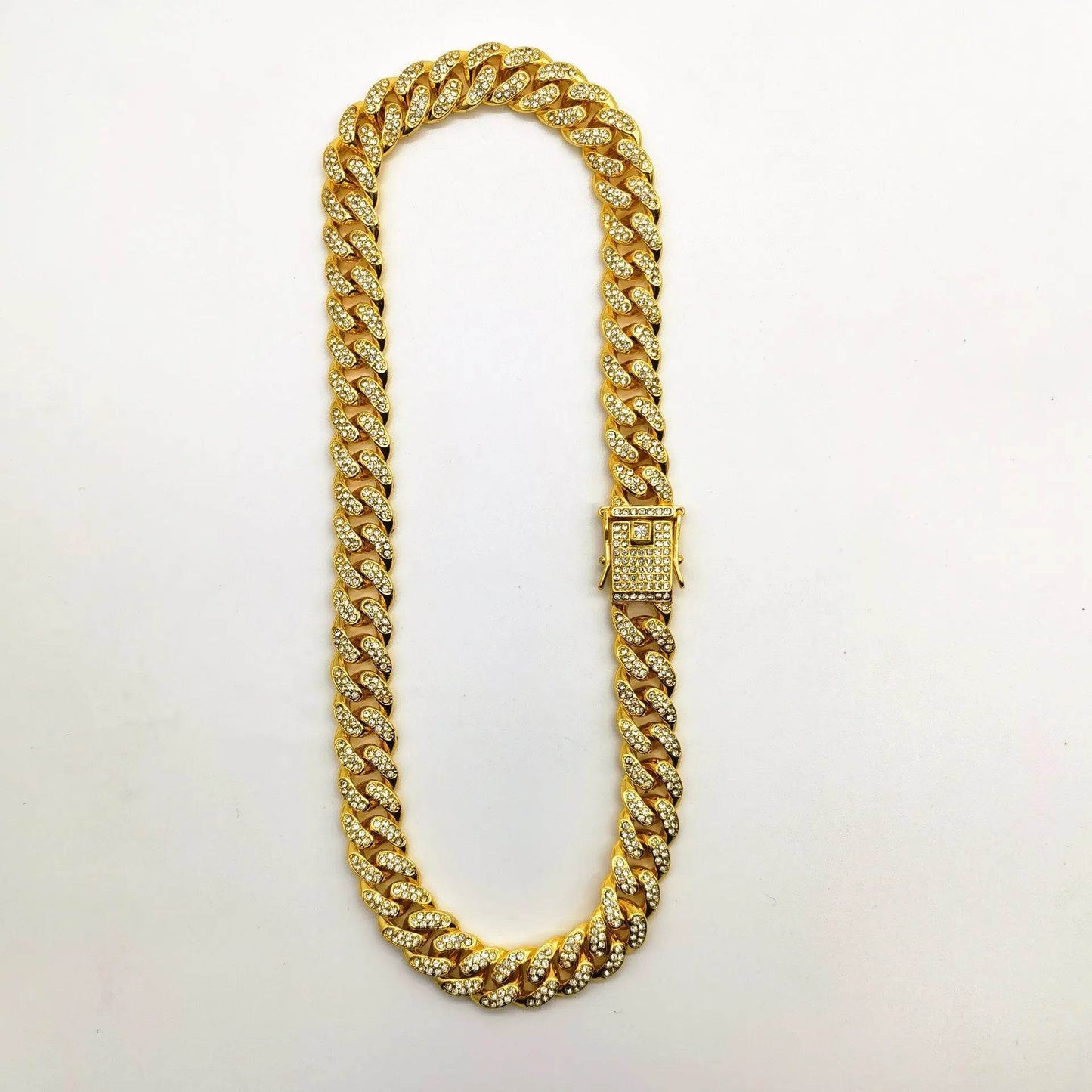 Alloy Line Cuban Link Chain Diamond Bracelet - Velora