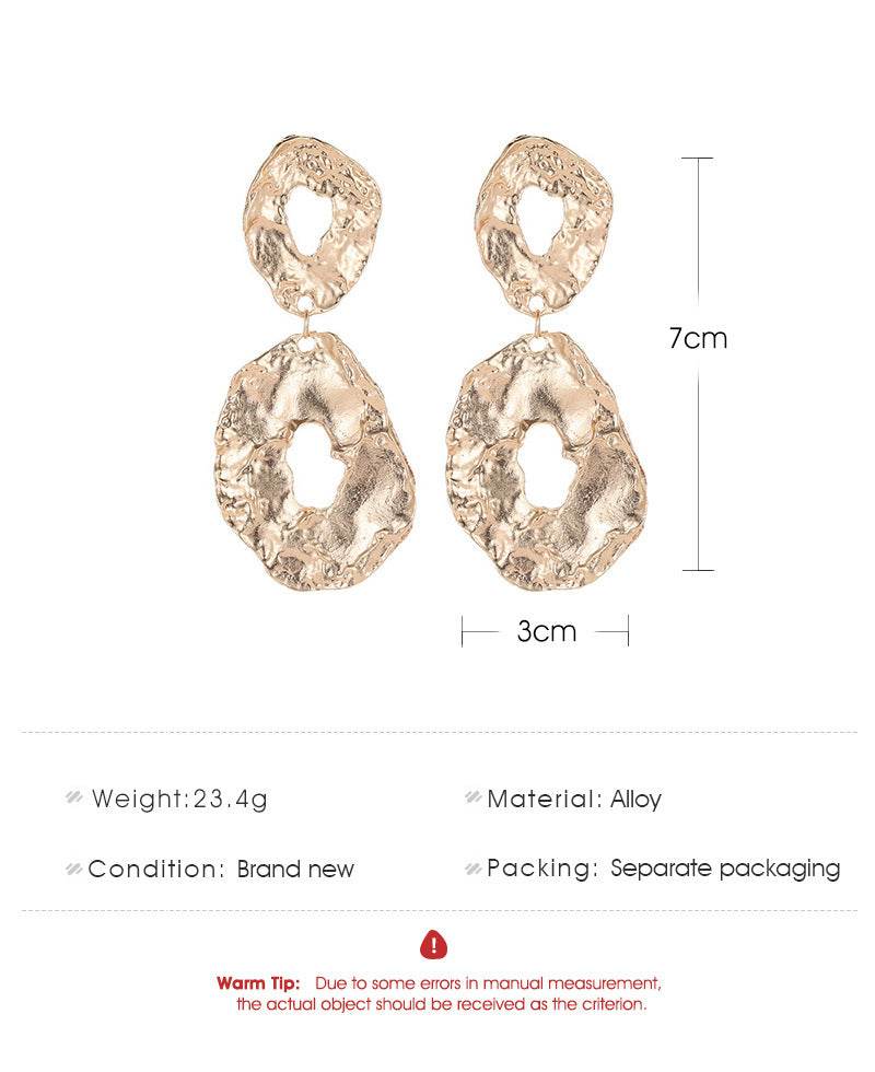 Jewelry Baroque Alloy Geometric Irregular Earrings - Velora