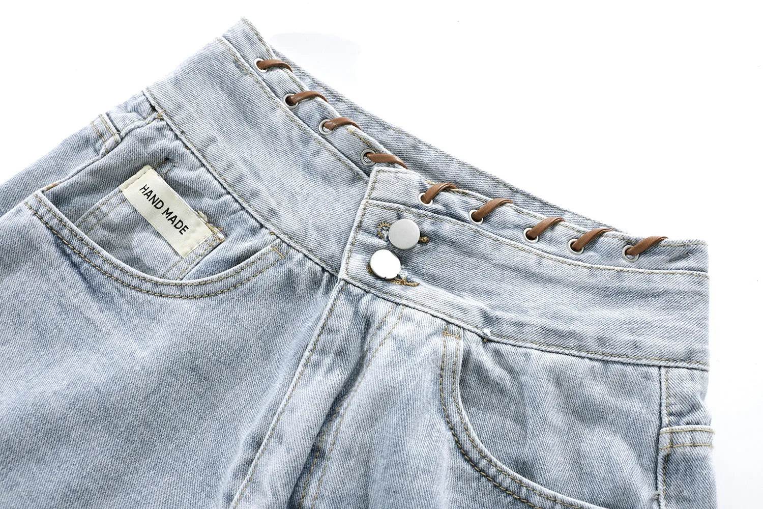 High Waisted Wide Leg Denim Shorts For Women - Velora