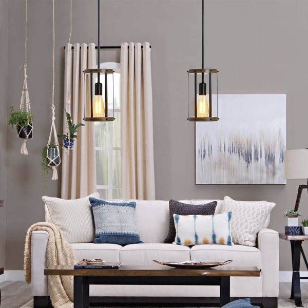 Vintage Rural Lightweight Metal Cage Pendant Light, Excluding Light Bulbs - Velora