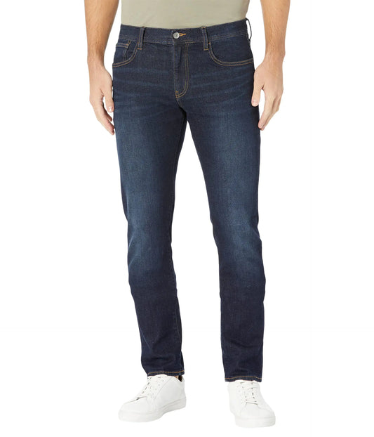 A | X ARMANI EXCHANGE Mens 5 Pocket Slim Denim Dark Wash/Tobacco Stitching/Stretch Cotton 38 - Velora Luxury Fashion