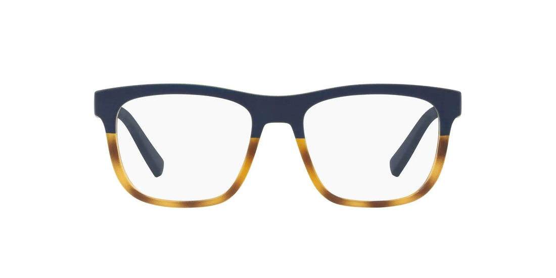 A|X ARMANI EXCHANGE Mens AX3050 Square Prescription Eyeglass Frames Matte Havana/Matte Blue/Demo Lens 53 mm - Velora Luxury Fashion