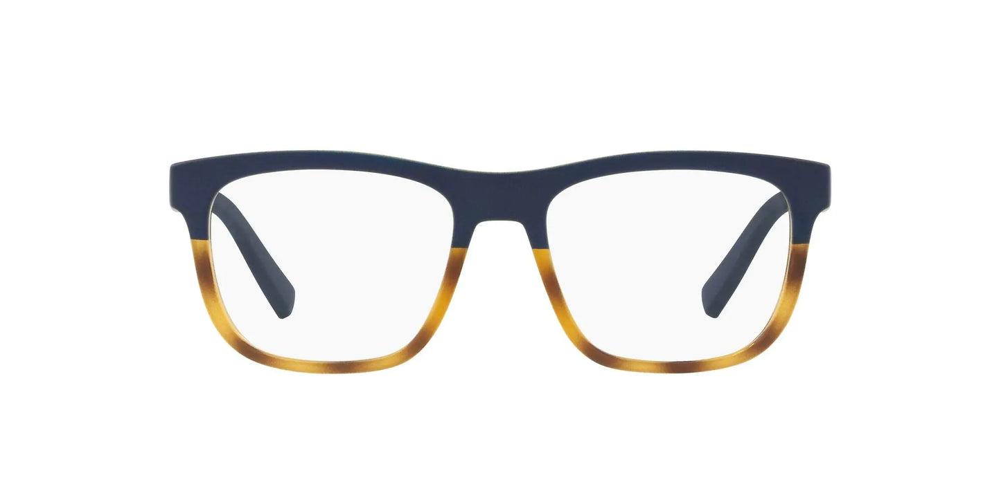 A|X ARMANI EXCHANGE Mens AX3050 Square Prescription Eyeglass Frames Matte Havana/Matte Blue/Demo Lens 53 mm - Velora Luxury Fashion