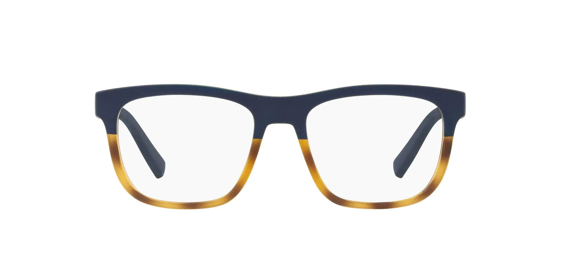 A|X ARMANI EXCHANGE Mens AX3050 Square Prescription Eyeglass Frames Matte Havana/Matte Blue/Demo Lens 53 mm - Velora Luxury Fashion