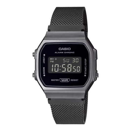 CASIO Iconic Go Retro Gunmetal case And Black | A168WEMB-1B