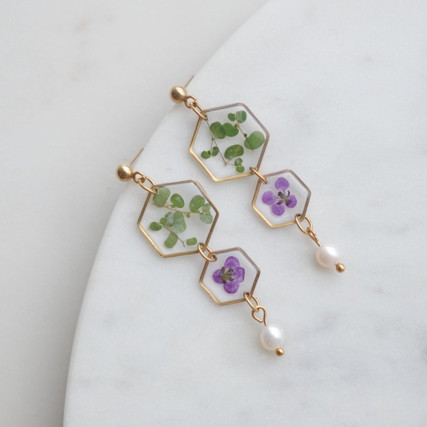 Boucles d’oreilles trio Chloé - hexa (moyen et petit) - Velora
