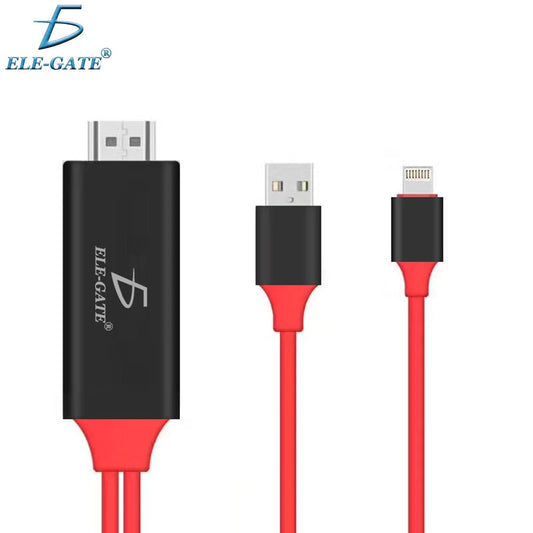 Professional 1080P for HDMI USB Male Adapter/Cable for iPhone iPad Resolution 4K 60Hz Refresh Rate Coaxial Style Pure Copper PVC - Velora