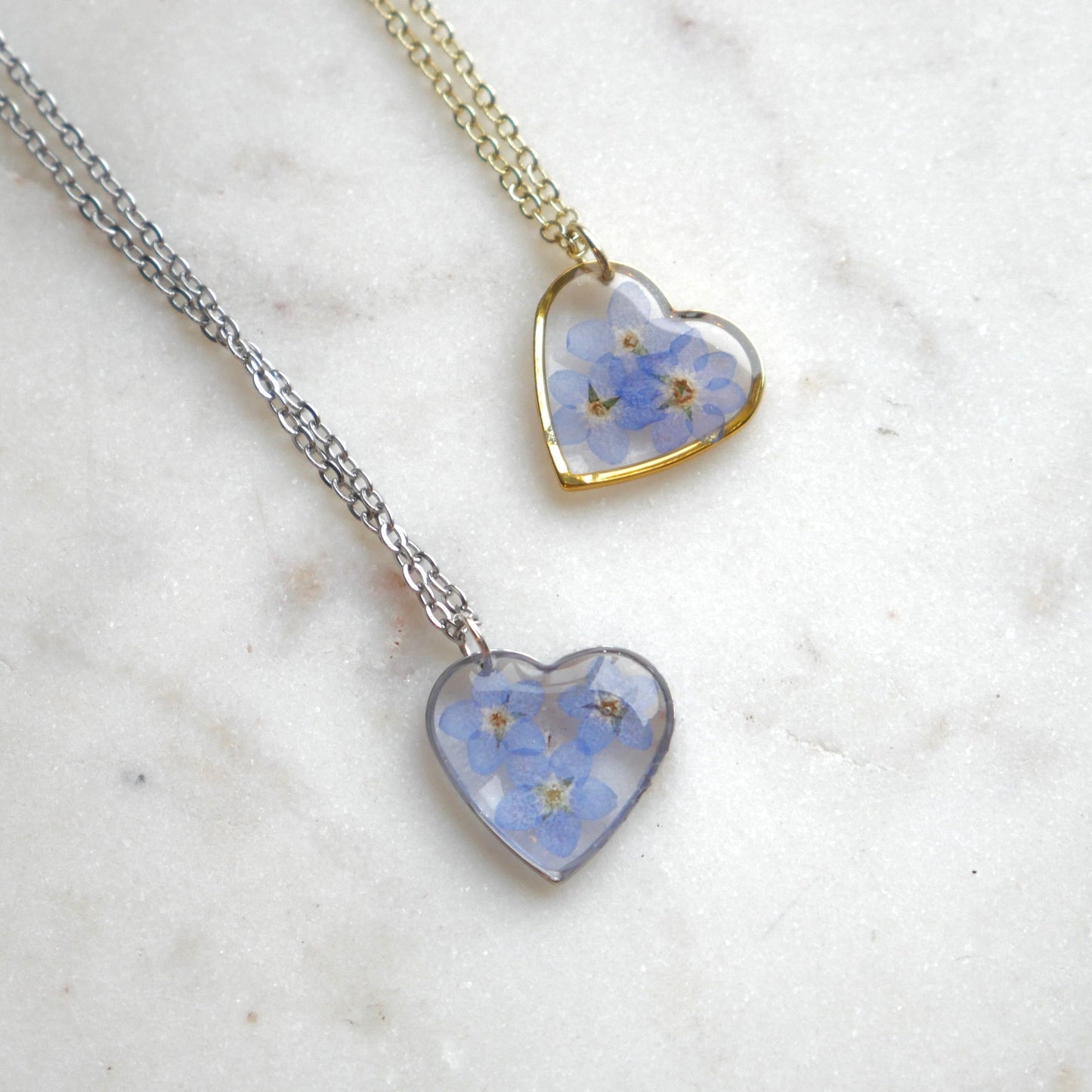 Collier Myosotis - coeur (grand) - Velora