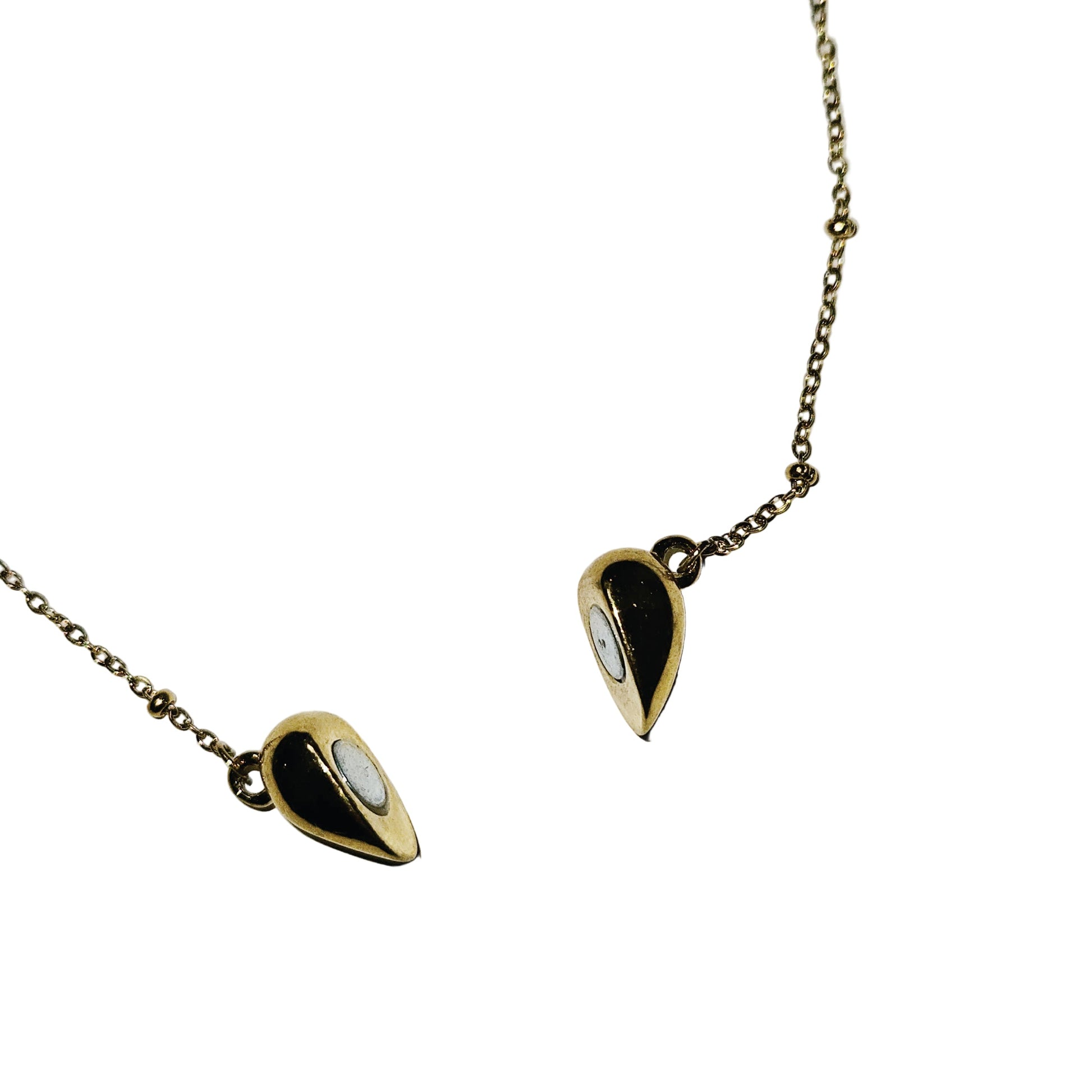 ABNA Gold: Together Forever Beaded Necklace – Separable Magnetic Mini Heart Pendant - Velora Luxury Fashion